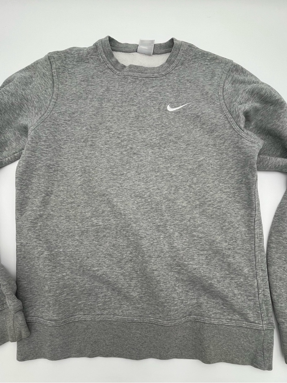 Nike Grey Crewneck Sweatshirt with White Swoosh logo women’s Small athletic